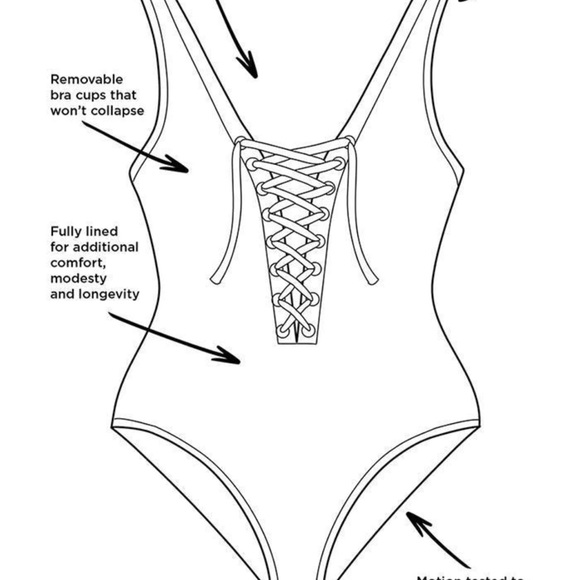 Ashley Graham x Swimsuits For All White Lace up One Piece Wireless Size 12 NWOT - Picture 3 of 13